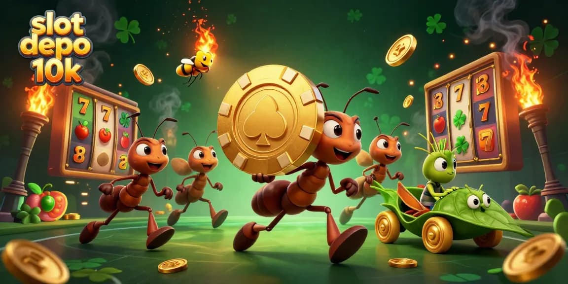 Engage with slot depo 10k excitement through a thrilling heist of ants and golden chips.