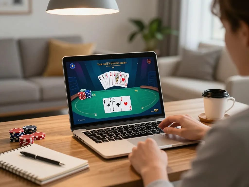 Person engaging with online gaming interface on LuongsonTV while enjoying a cozy atmosphere.