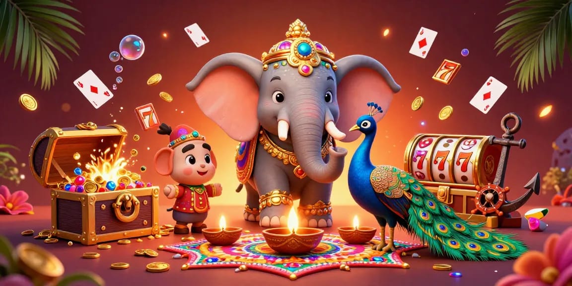 Experience the thrill of tt88 casino adventures with vibrant characters, slot reels, and dynamic game elements.
