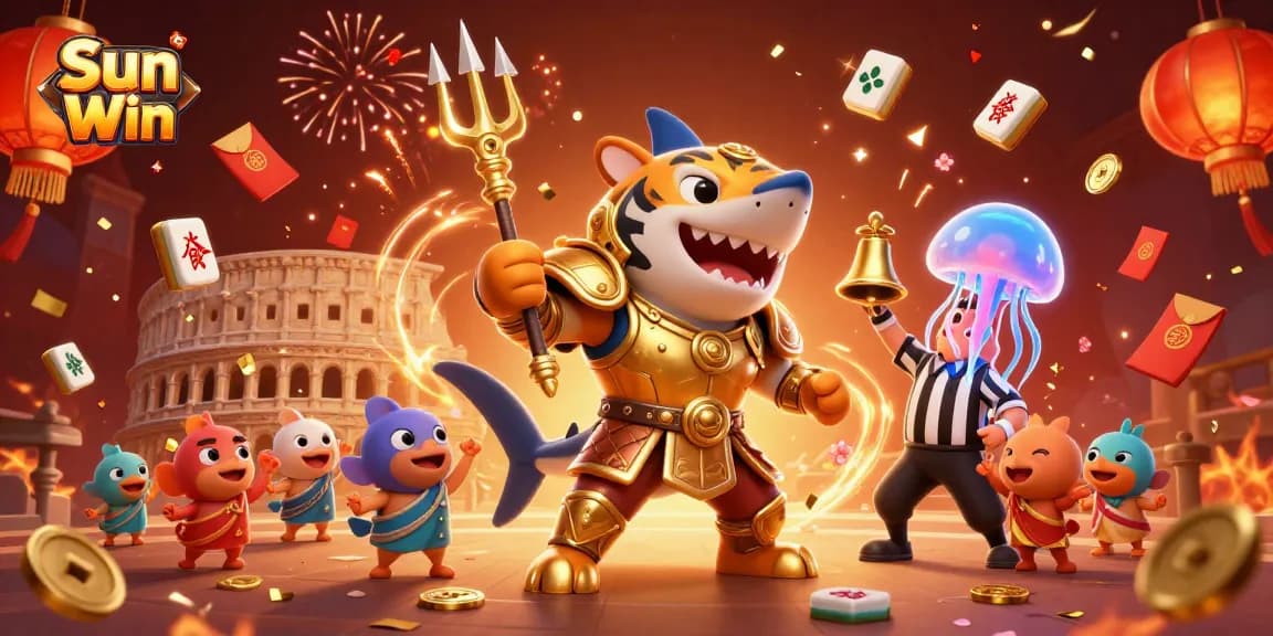 Experience thrilling gameplay with Sun Win's dynamic underwater casino scene featuring colorful characters and vivid elements.
