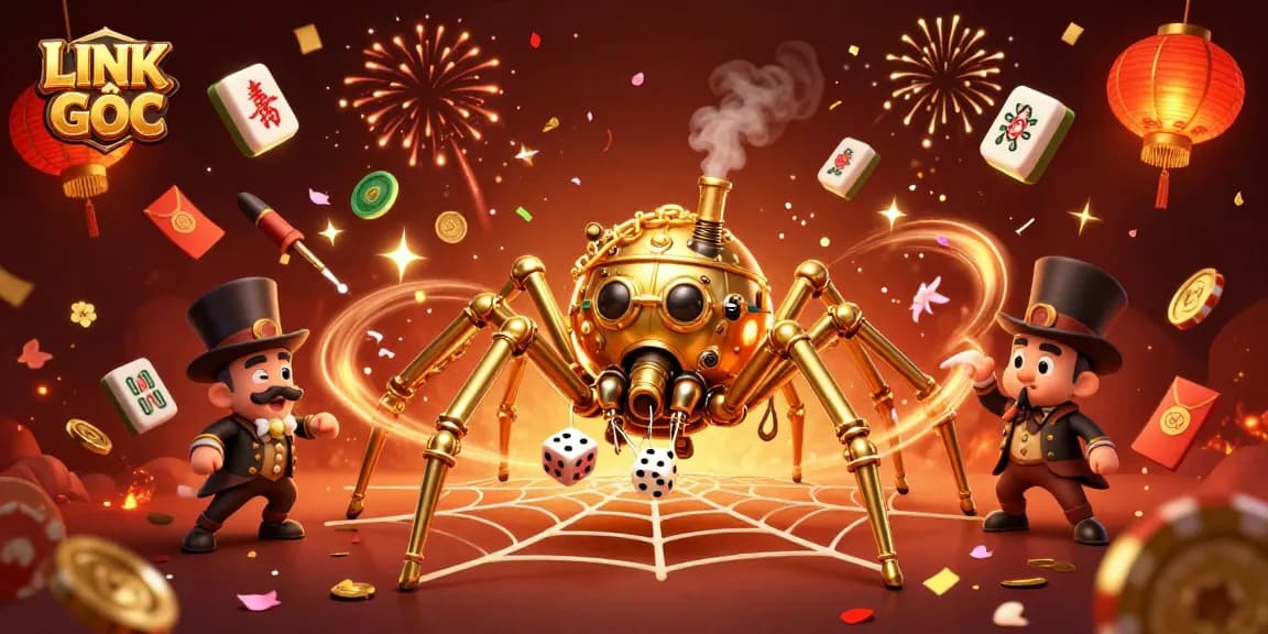 Experience LINK GỐC action with a vibrant gambling scene full of excitement and steampunk elements.
