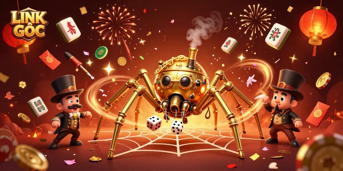 Experience LINK GỐC action with a vibrant gambling scene full of excitement and steampunk elements.