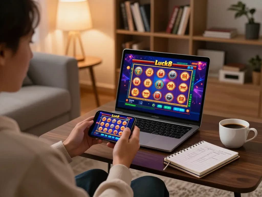 Tham gia ứng dụng di động Luck8 cho trò chơi trực tuyến trong một không gian phòng khách ấm cúng.