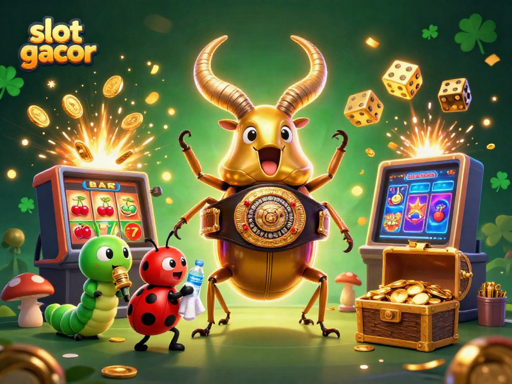Permainan slot gacor dengan karakter menarik dan elemen kasino yang penuh warna.