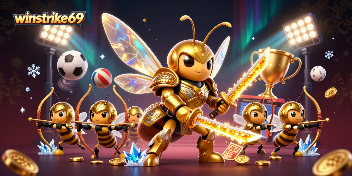 Engage with winstrike69 for thrilling action in a vibrant casino scene showcasing dynamic sports elements.