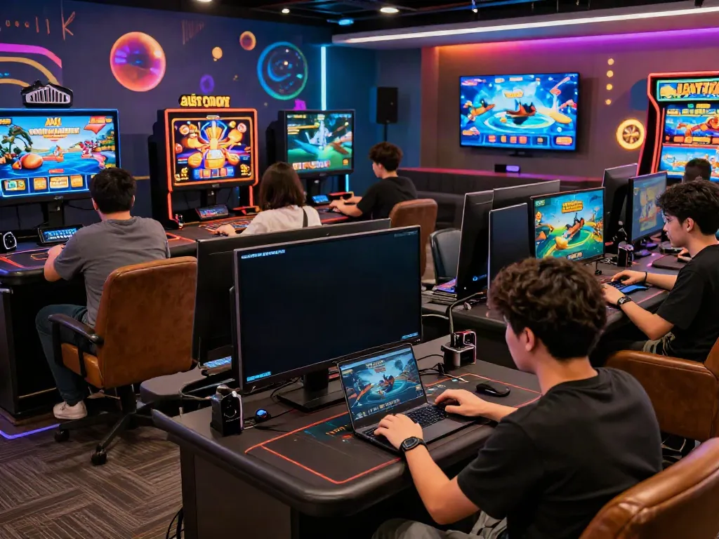 A80 gaming platform showcasing players engaged in diverse games like slots and live casino, vibrant and lively atmosphere.