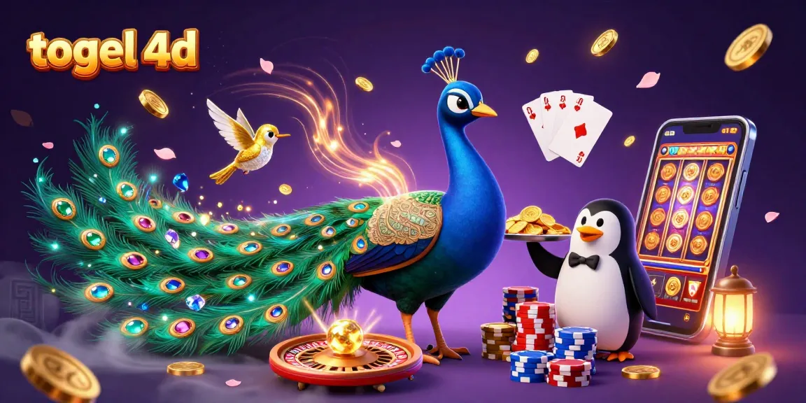Experience excitement with togel 4d as golden coins and jewels scatter around delightful characters.