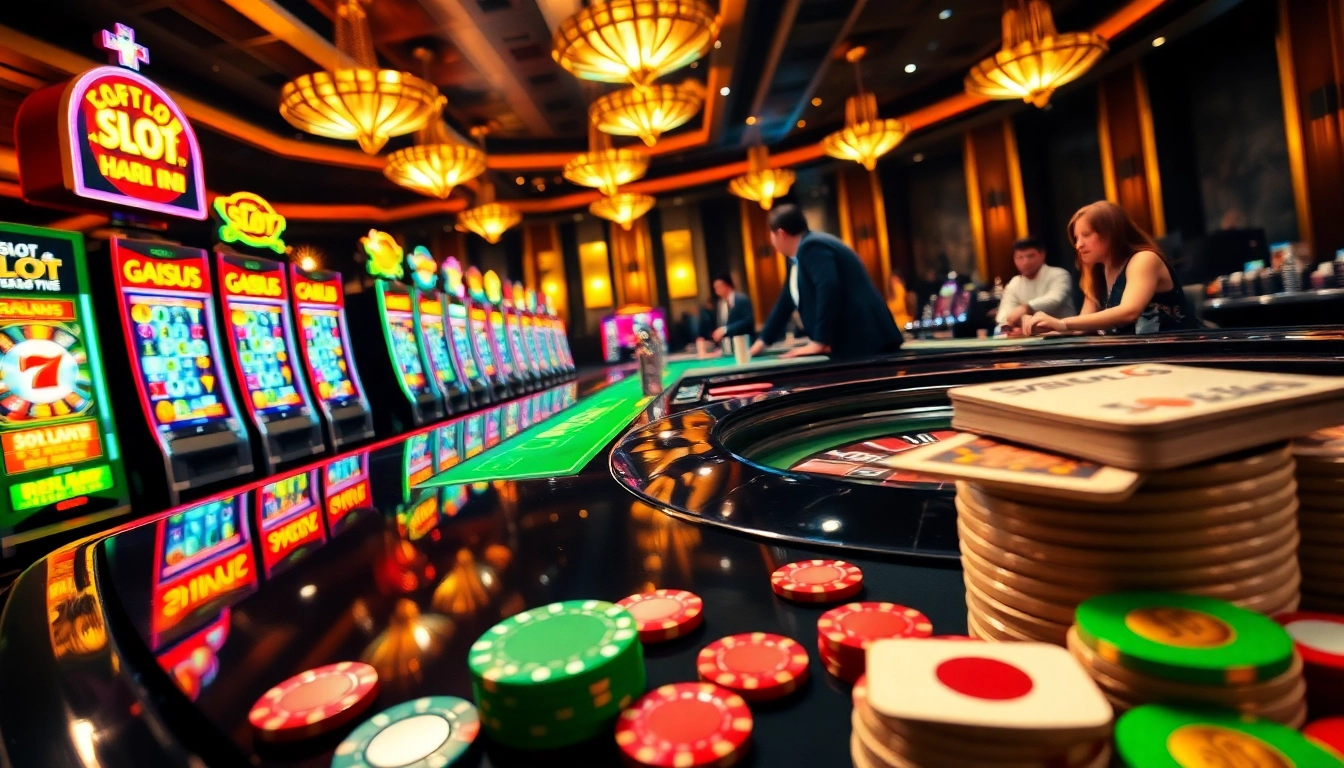 Experience the thrill of slot gacor hari ini at a bustling casino with vibrant slots and exciting games.