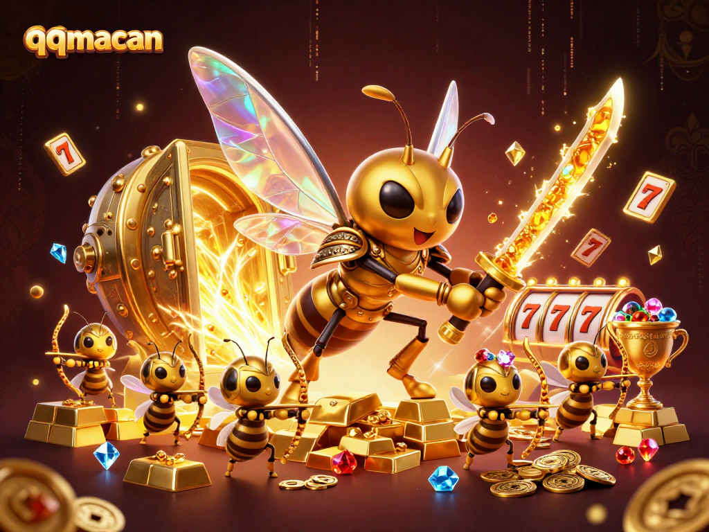 Engage in thrilling gameplay with qqmacan featuring a hornet warrior and bee archers.