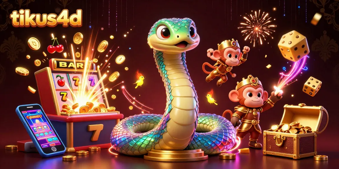 TIKUS4D jackpot scene with a rainbow serpent and monkey king in an engaging mobile casino setting.