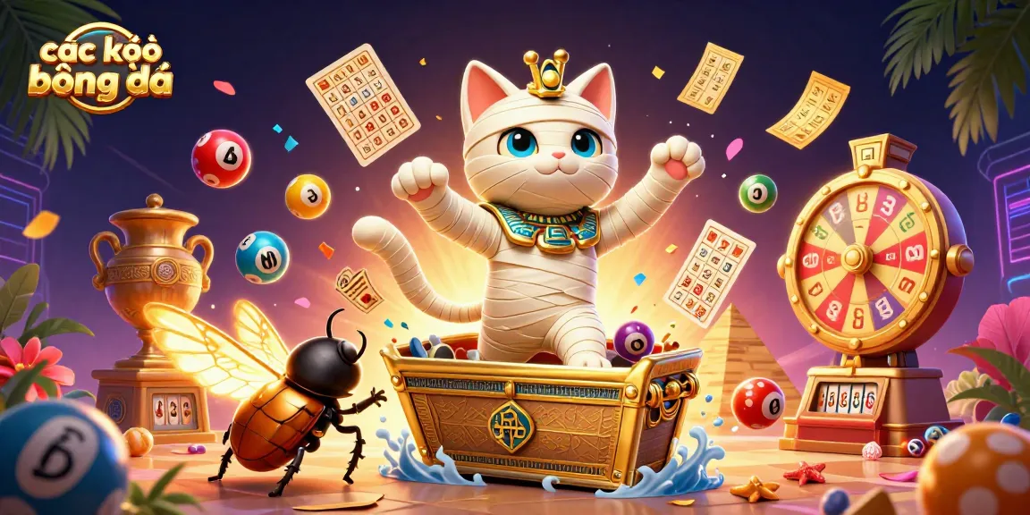 Engage in various types of cá loại kèo bóng đá with the dynamic mummy cat symbolizing gambling excitement.