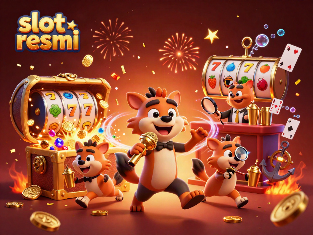 Try your luck with slot resmi in this vibrant 3D hyena casino scene filled with fun and excitement.