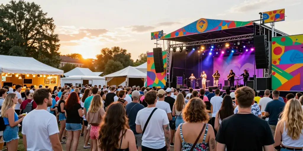 Kur pramogauti at a lively concert in Kaunas, showcasing community and music culture.