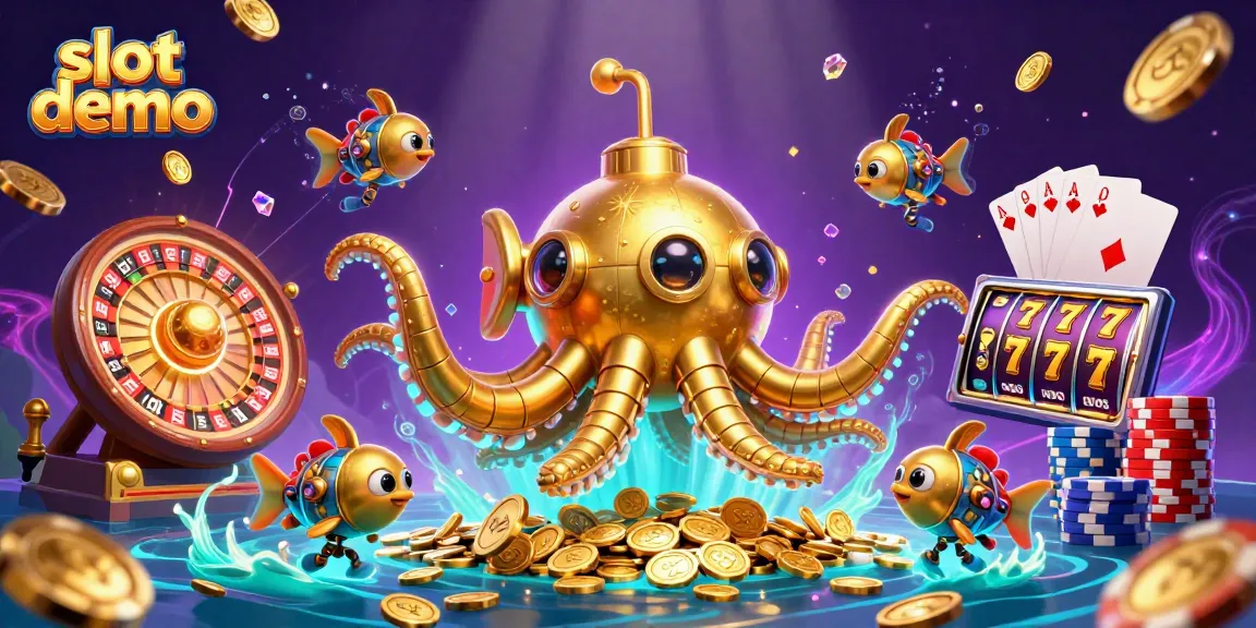 Slot demo yang menarik dengan berbagai simbol keberuntungan dan suasana kasino yang menakjubkan.