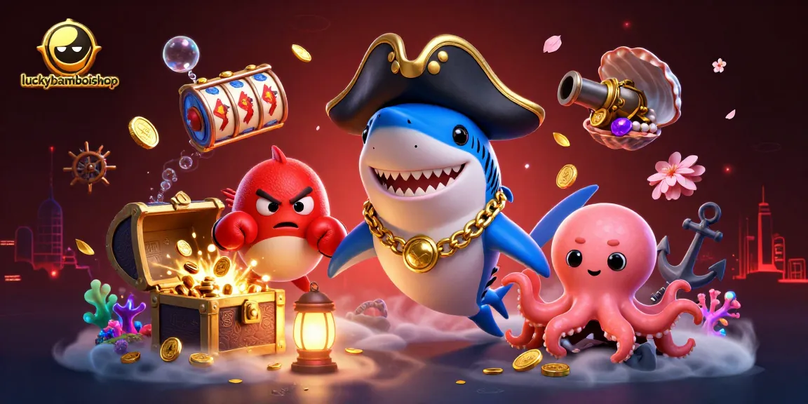 Pemain beraksi di luckybambooshop dengan karakter kartun 3D dan simbol permainan slot yang menawan.