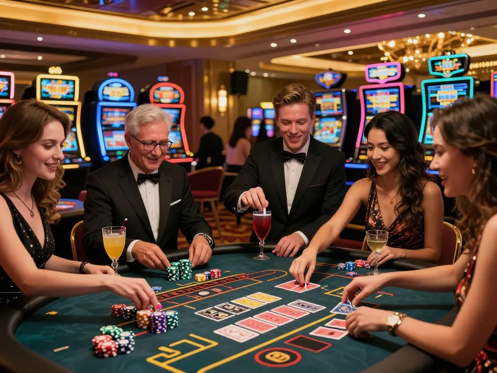 Exciting casino hong kong scene with friends at gaming table and vibrant nightlife.