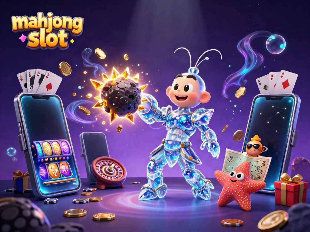 Experience mahjong slot excitement with dynamic 3D characters and vibrant casino elements.