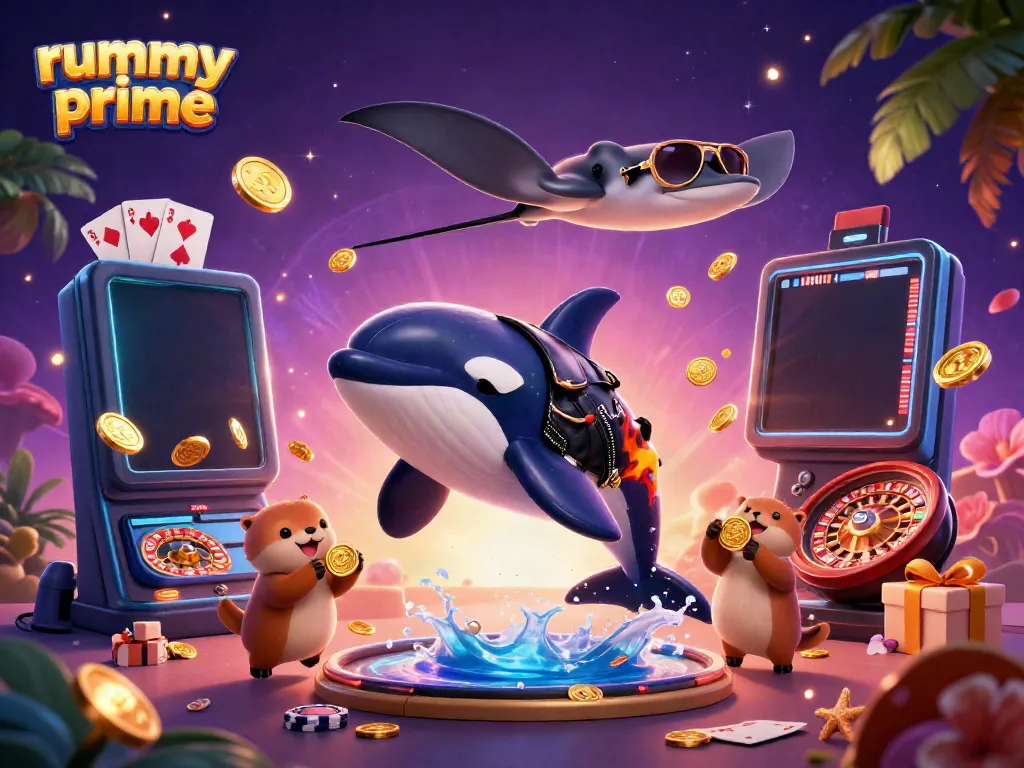 Experience thrilling rummy prime gameplay visually illustrated with vibrant characters and casino elements.