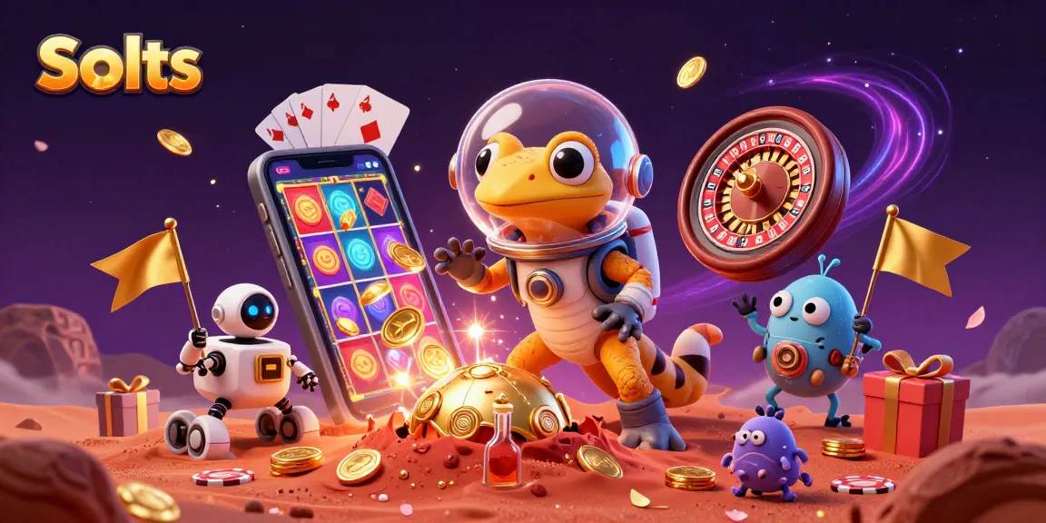 Engage in thrilling Slots gameplay with a Martian gecko uncovering an animated casino scene.