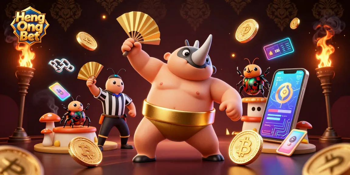 Engage in thrilling gameplay with Heng Ong Bet featuring a lively sumo champion scene.