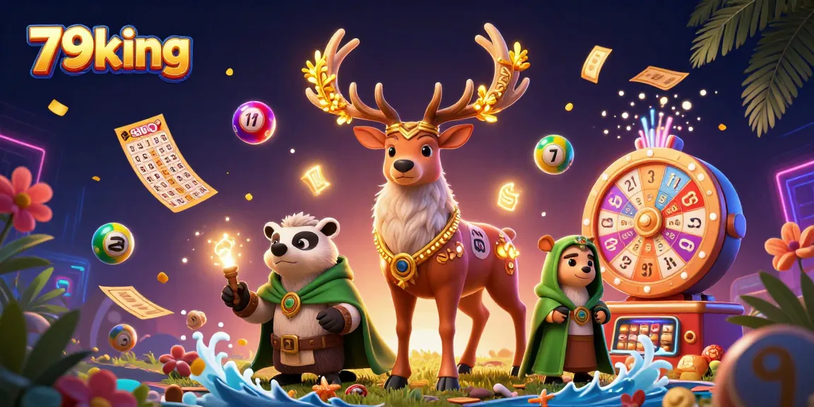 Experience intense gaming excitement with 79king featuring a dynamic scene of animated casino elements.