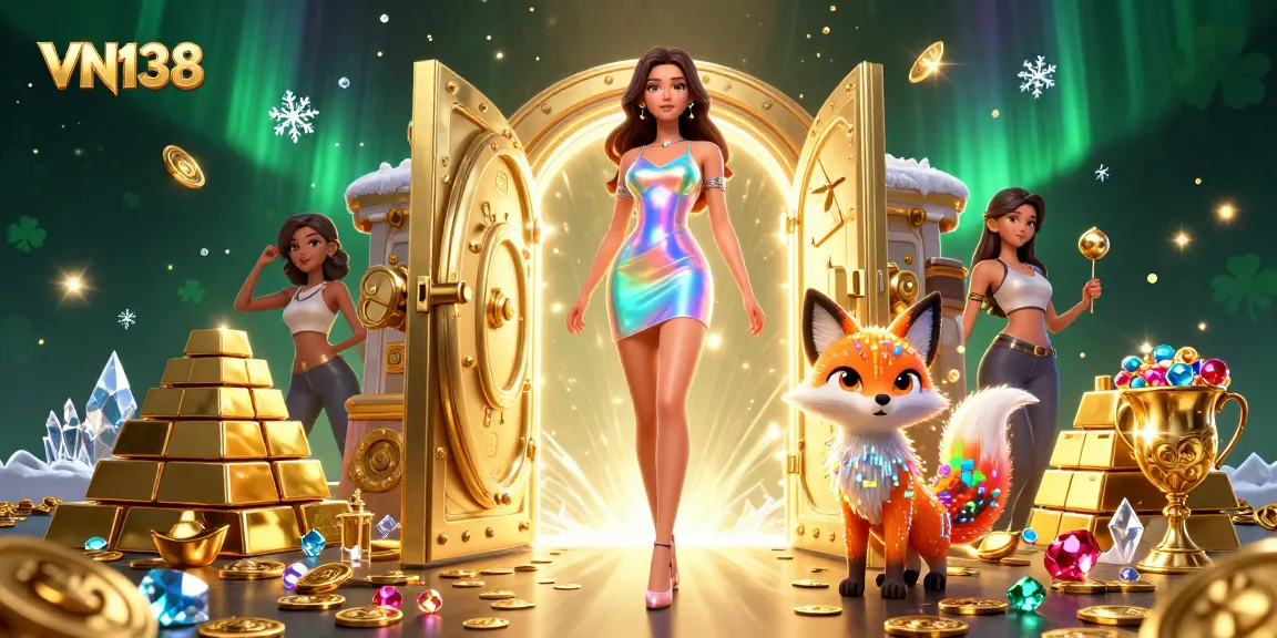 Join the action at VN138 with a vibrant casino scene full of dazzling treasures and game excitement!