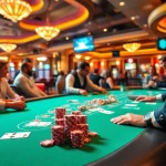 Engaging scene at a Blackjack Casino showcasing players immersed in a thrilling game.