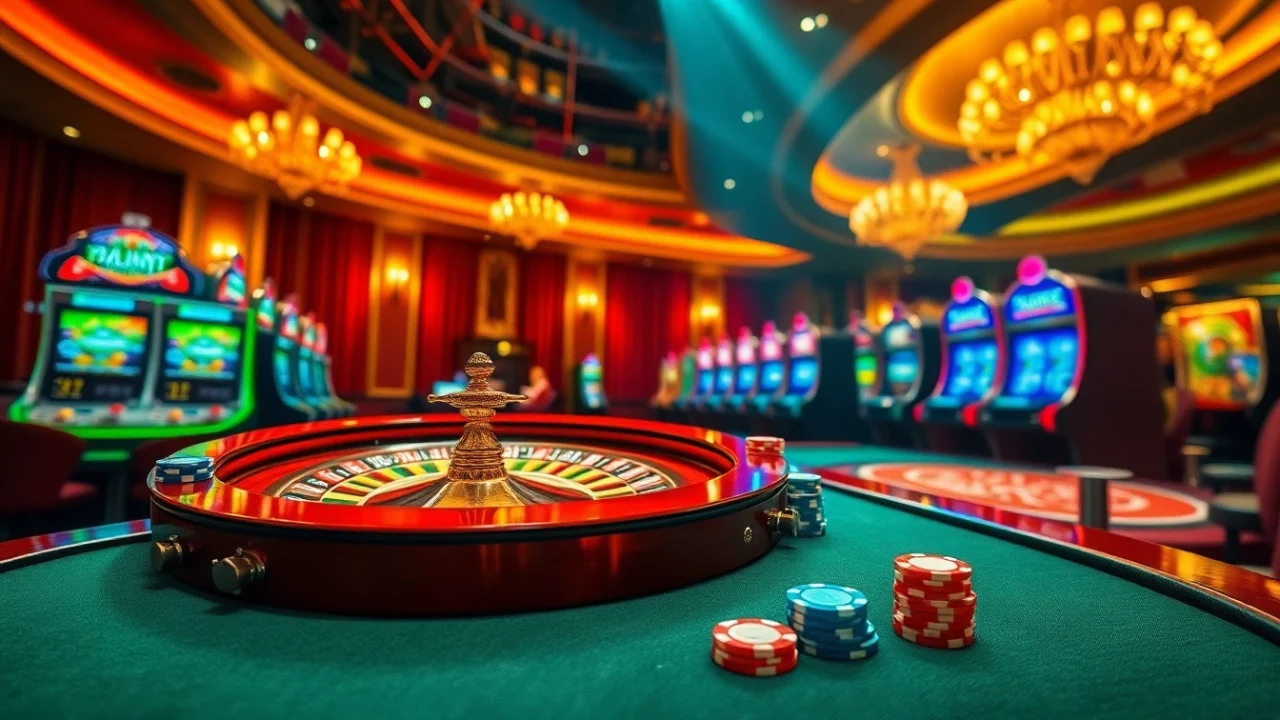 Nekatwin.com offers excitement with vibrant slot machines and roulette in a luxurious casino setting.