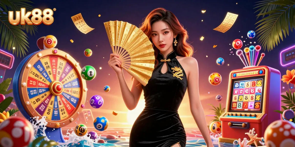 Engage with exciting lottery gameplay at uk88 featuring vibrant balls and elegant casino elements.