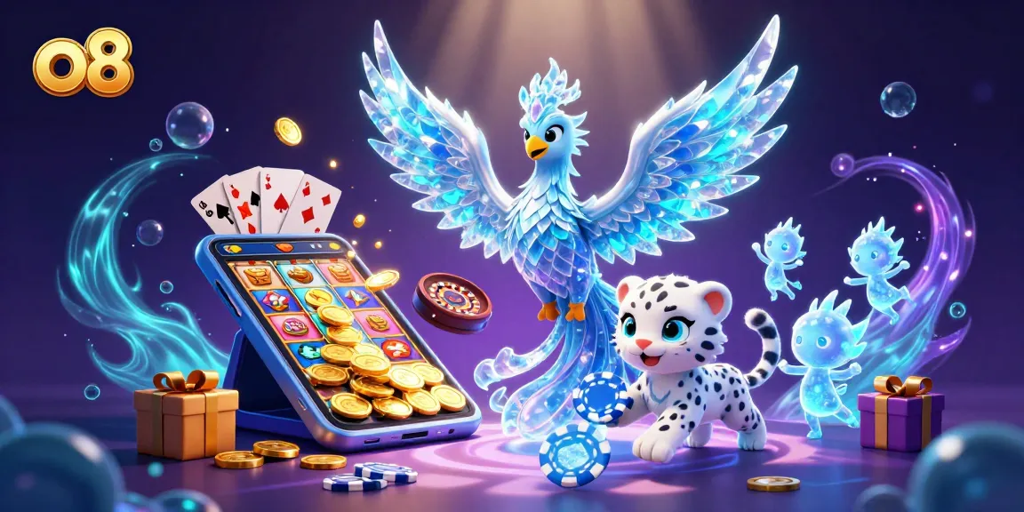 Experience thrilling gaming moments at o8 with dynamic slot and poker action featuring vivid animated characters.