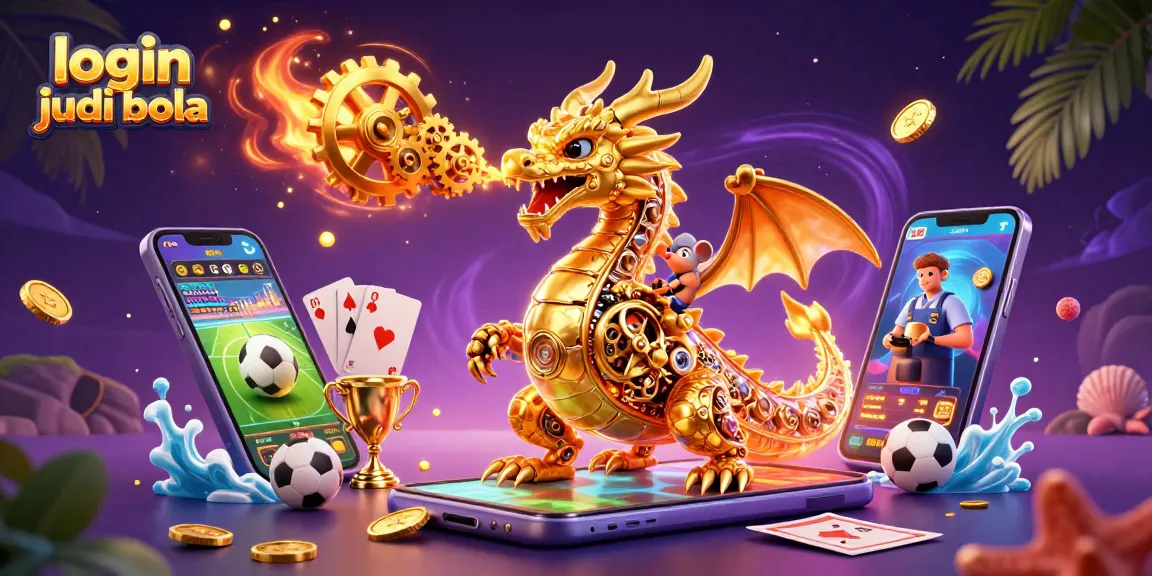 Experience winning with login judi bola through a vibrant sports betting illustration featuring exciting characters and themes.
