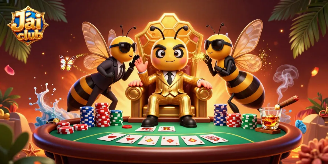 Engage in exciting games at Jai club with 3D cartoon characters in a vibrant casino scene.