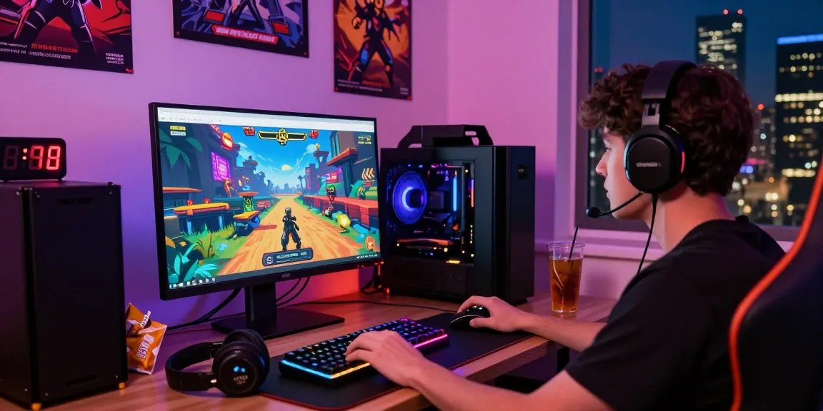 Engaged player using CIKA4D platform for online gaming at a modern desk setup with gaming gear.