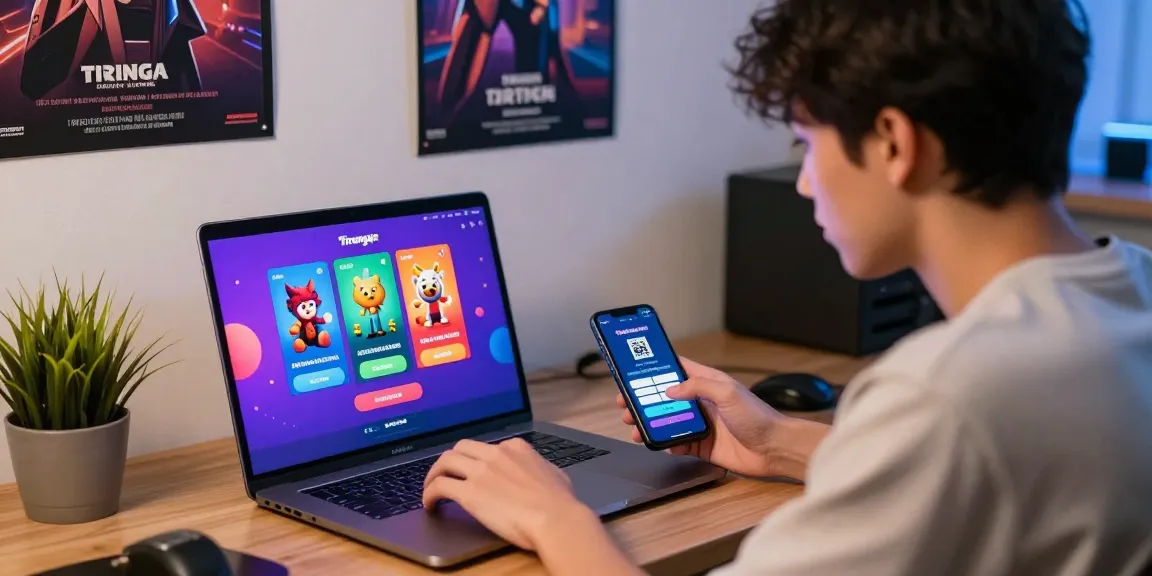 Tiranga Game Login process illustrated with a user accessing vibrant games on a mobile interface.