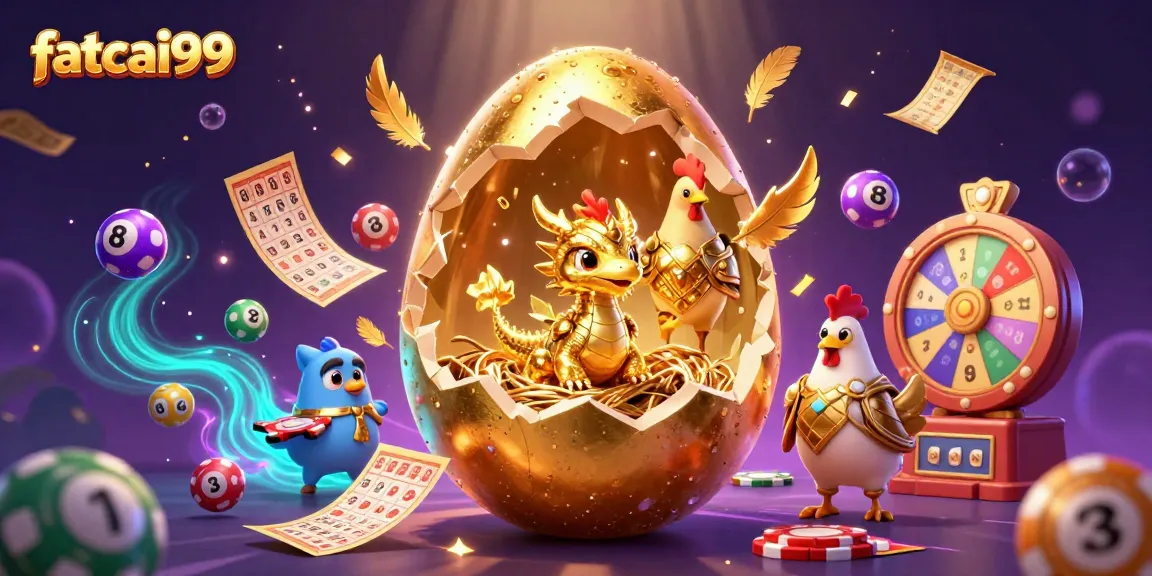 Experience excitement at fatcai99 with a golden dragon and vibrant lottery elements.