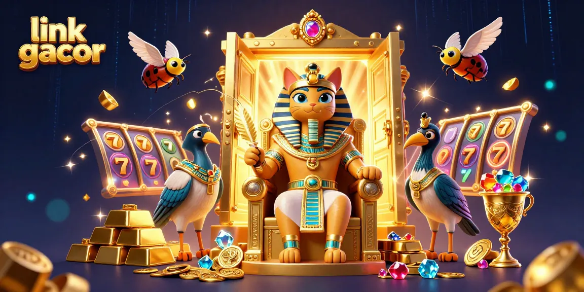 Experience the thrill of link gacor in this vibrant casino scene featuring ancient Egyptian themes and dynamic game elements.
