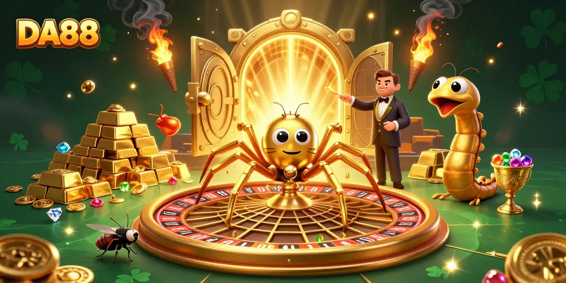 Spin the roulette wheel with DA88 as the golden spider creates dynamic betting excitement.