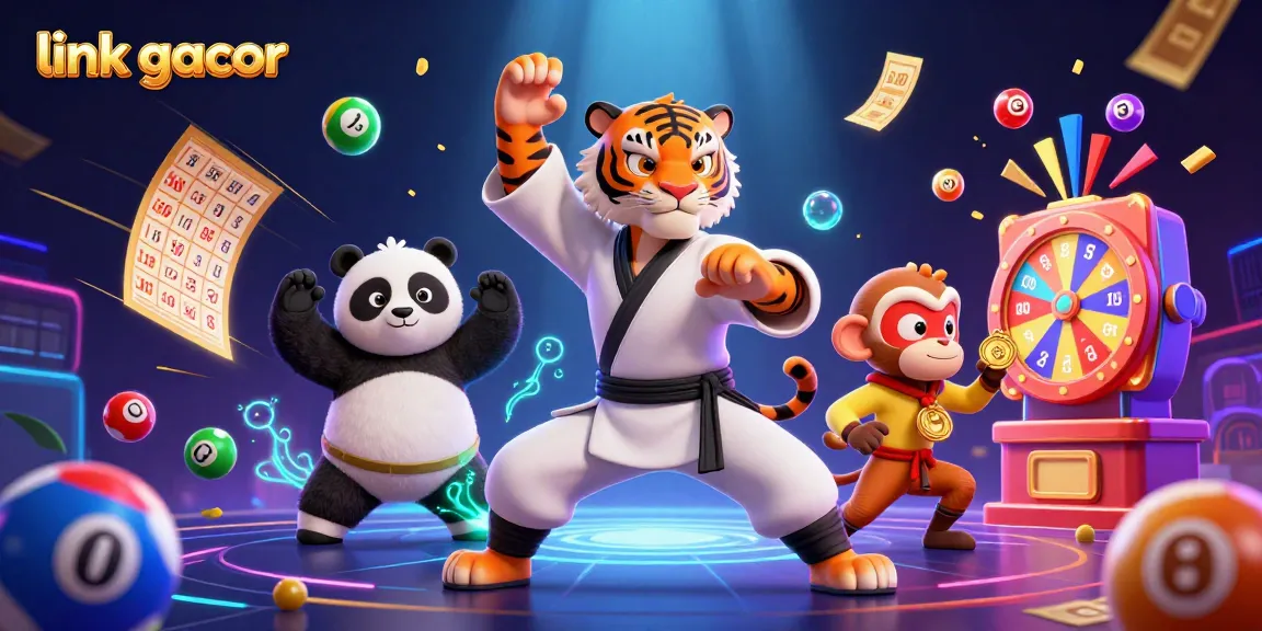 Engage with link gacor in a vibrant 3D casino scene, showcasing dynamic characters and lively gaming elements.